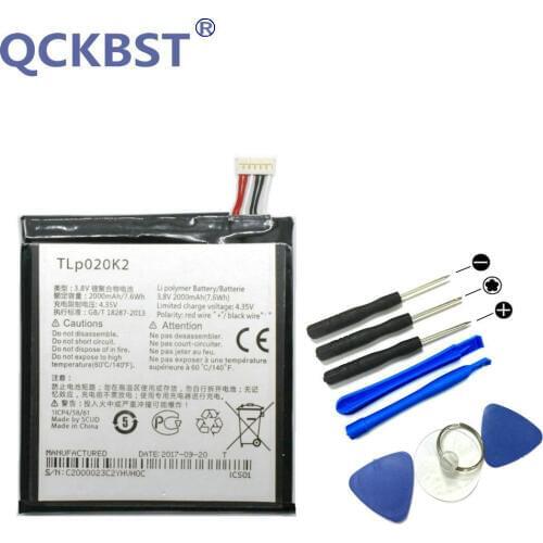 New TLp020K2 2000mAh Battery For Alcatel one Touch 6039H 6039Y 6039K Idol 3 4.7 Inches TLp020Kj mobile phone+ Tracking Code