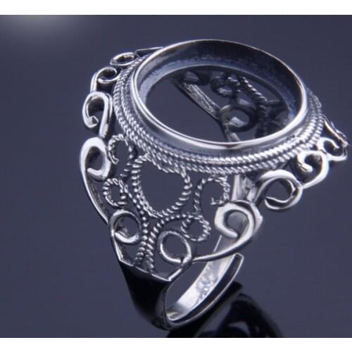 13*18mm 925 STERLING SILVER girl women Semi Mount Bases Blanks base blank Pad ring Setting wedding jewelry findings diy A2086