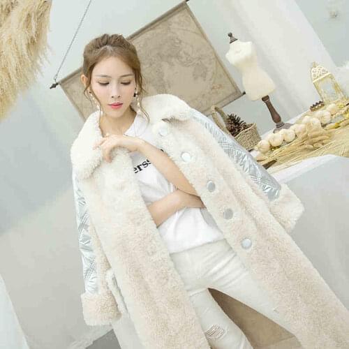 Send Within 24h Winter Jacket Women Real Sheep Wool Fur Coat Ladies Warm Duck Down Stitching Sheep Down Jackets Coats