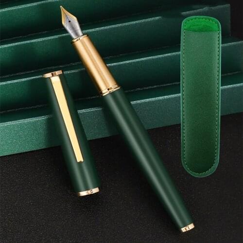 Luxury quality Jinhao Fountain Pen Frosted green Forest Series Fine 0.5mm Bent (Curved) nib ink pens Office school supplies