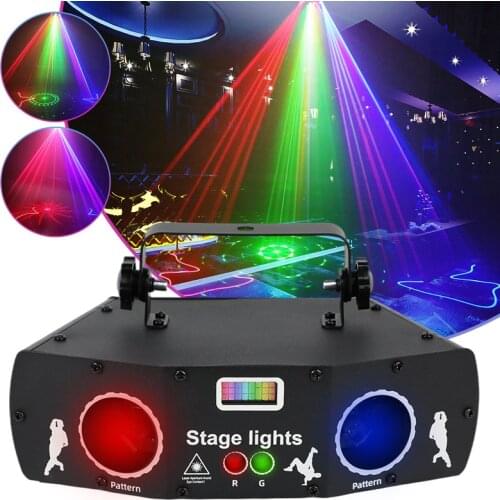 YSH 5 In 1new Laser Disco Light Projector LED Par Strobe Party Lights Laser DMX Voice Control KTV Bar DJ Club Stage Lighting