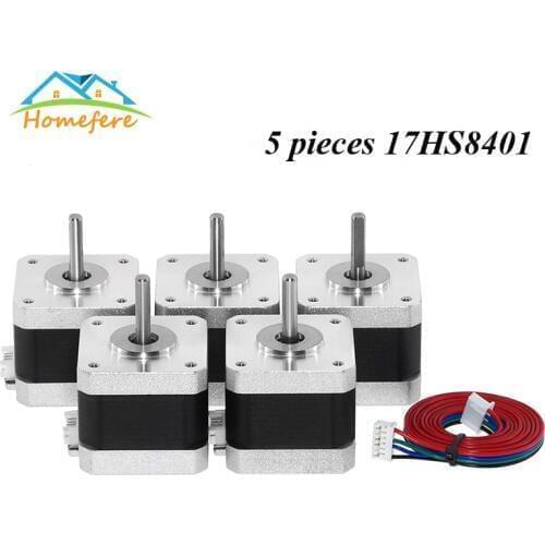 Stepper Motor 5 Pcs Motor Nema 17 1.7A 17HS2408 17HS4401 17HS8401 Stepper Motor 4-lead for 3D Printer