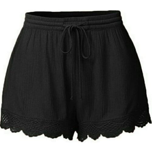Women Plus Size Shorts Summer Casual Solid Drawstring Ruffle Hem Belted shorts high waist loose shorts for girls shorts 5XL D30