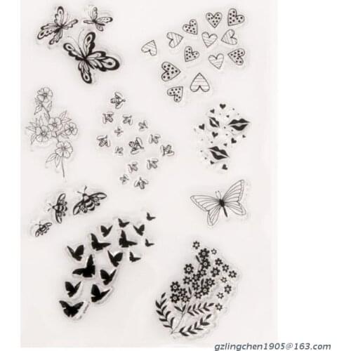 P8DE 3D Butterfly Silicone Clear Seal Stamp DIY Scrapbooking Embossing Photo Album Decorative Paper Card Craft