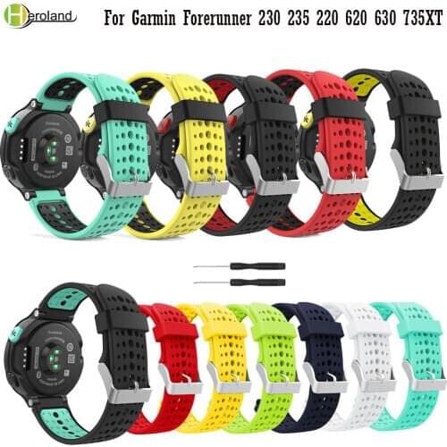 Sport wirstband For Garmin Forerunner 235Lite / 235 /220/230/620/630/735XT Smart Watchband Replacement soft Silicone Watch Strap