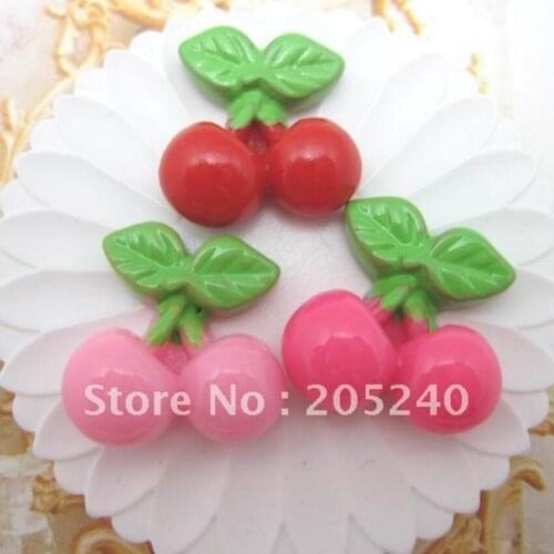 For DIY Phone Decoration 20pcs Hot Sale Cute Flat Back Resin Cabochons Lovely Cherry