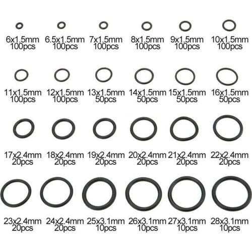 1200pcs Universal Car O Ring Seal Assortment Set Kit Univer Auto O-Shape Sealing Ring For Garage Plumbing Pipeline1.5/2.4/3.1mm