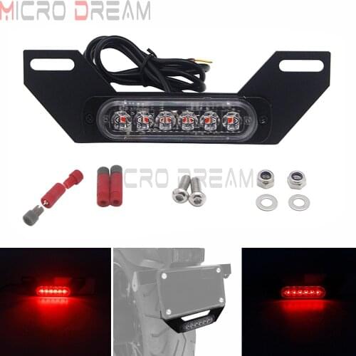 Universal Motorcycle B6 License Plate Auxiliary LED Taillight Burst Flash Brake Light for Harley Honda Yamaha Kawasaki Suzuki
