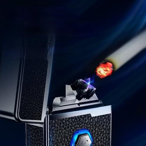 Double Arc Digital Display High-end Leather Business Gift USB Convenient Charging Lighter with Souvenir Smoking Accessories