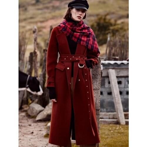 High End Double-sided Cashmere Overcoat Womens Middle and Long Style Slim