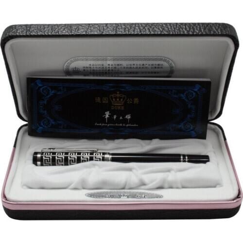 High-end 14k Gold Fountain Pen Germany Duke Black Medium Nib Business Gift Ink Pens with An Original Box Luxury Pen Stationery