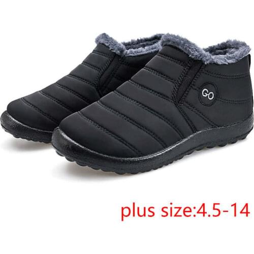 Women ankle boots 2021 warm plush casual women shoes winter boots ladies shoe flat with slip-on no-slip sock sneaker plus size