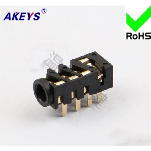 10 pcs PJ-393A gilded headphone Socket 7 foot pin 2 fixed foot 3.5MM socket seat power outlet