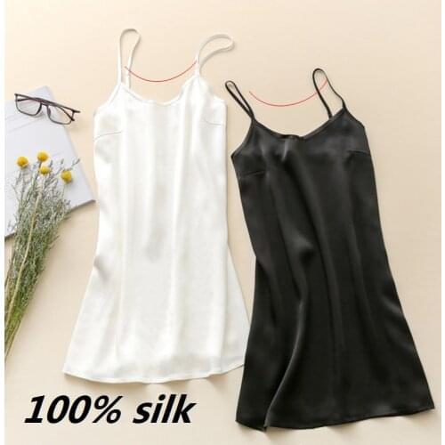 100 silk dress slip satin modest elegant mini strap women clothing clothes short classy office slipdress dresses formal girls za