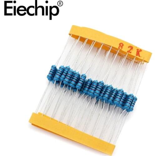 100pcs/lot 0.5W 1 ohm 1% Metal film resistor 1/2W resistance 82K Electronic resistors