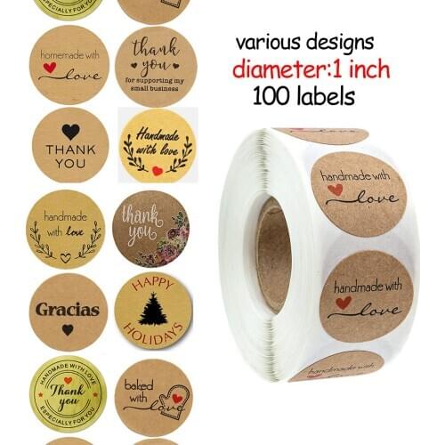 100pcs Gold Foil Stickers Thank You For Supporting My Small Business Labels Stickers Paper Wedding Party Gift Card Jewelry Box