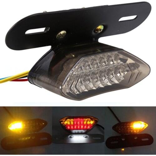12V 20LED Motorcycle Brake Tail Turn Signal Light License Plate Integrated Light With Bracket Brake Tail Turn Signal Light