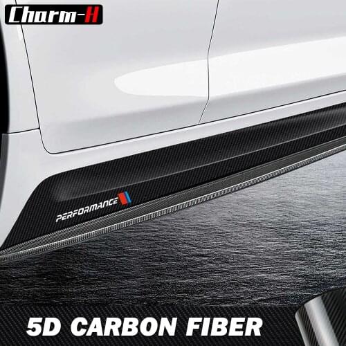 2Pcs Car Door Side Skirt Stripes Sticker M Performance Body Vinyl Decal For BMW F20 F30 F15 F16 G30 F10 Z4 E60 E90 G20 F31 F32