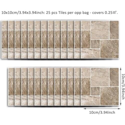 25pcs/set 3d Marble Tile Stickers Kitchen Bathroom Renovate Wallpaper Modern Wall Stickers Room Decoration Aesthetic