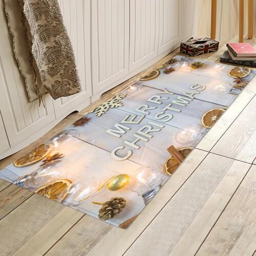 3D Christmas Doormat Xmas party Area Rugs Merry Christmas castles Kitchen Dinning Room Fireplace Floor Mats Durable Home Carpet