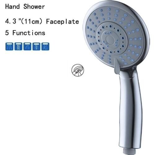 5 Modes ABS Plastic Bathroom shower head Big Panel Round Chrome Rain Head Water Saver New Design G1/2' Rain Showerhead