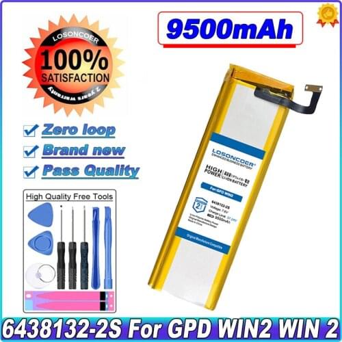 9500mAh 6438132-2S 64381322S 6438132 2S Battery For GPD WIN 2 WIN2 Handheld Gaming Laptop,GamePad Tablet Pc Batteries