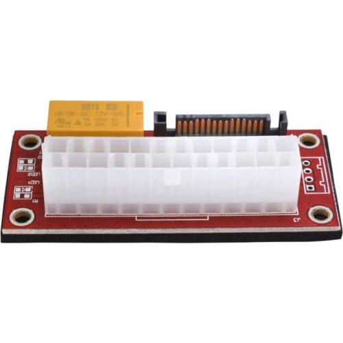 ATX To SATA Molex 24Pin 24P Power Supply Connector Adapter Triple Relay Add2PSU Sync Synchronous Starter Extender Cable Card