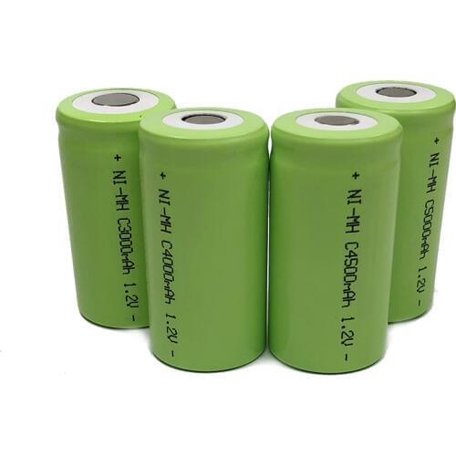 5000mah 1.2v rechargeable battery pack Ni-Mh nimh C size cell LR14 R14 with welding pins tabs for torch and toys clock