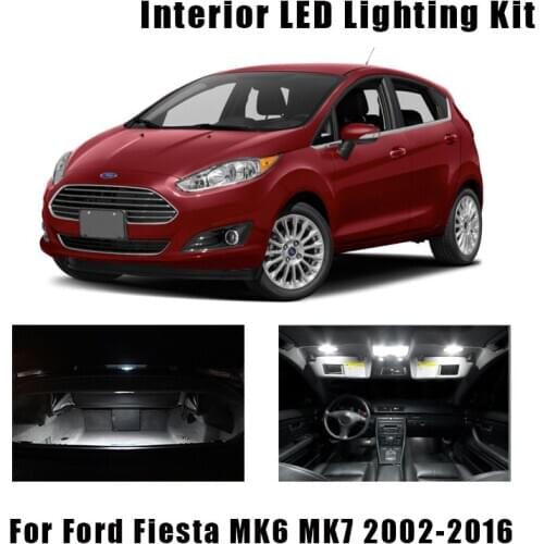 White Canbus LED Bulbs Interior Reading Dome light Kit For Ford Fiesta MK6 MK7 Car Accessories 2002-2016 License Plate Lamp