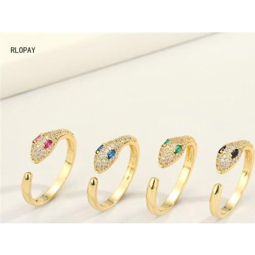 Free Size Snake Shape Gold Rings Full Rhinestone Cute Animal Rings for Women Turkish Fashion Resizable 14k Gold Rings