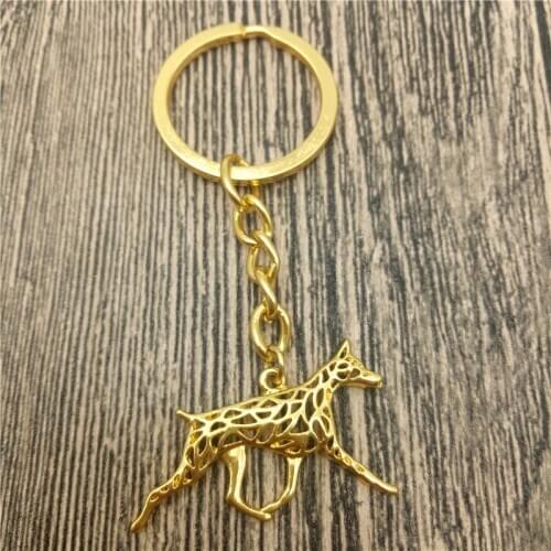 Doberman Key Chains Fashion Pet Dog Jewellery Doberman Pinscher Car Keychain Bag Keyring For Women Men