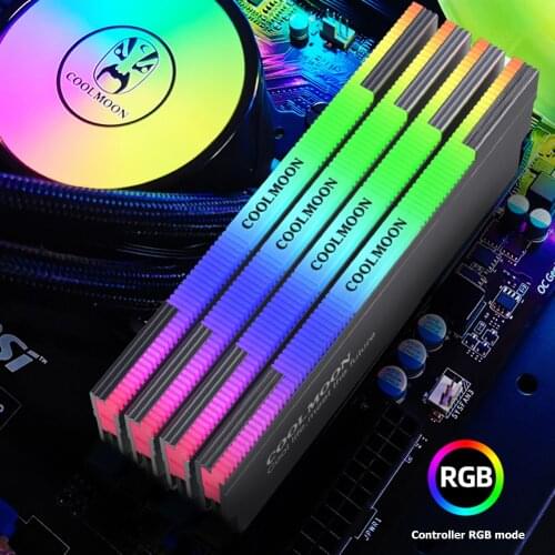 COOLMOON CR-D134S RAM Heatsin 5V 3PIN ARGB Radiator Heat Spreader Cooler Desktop PC Computer Addressable RGB Memory Cooling Vest