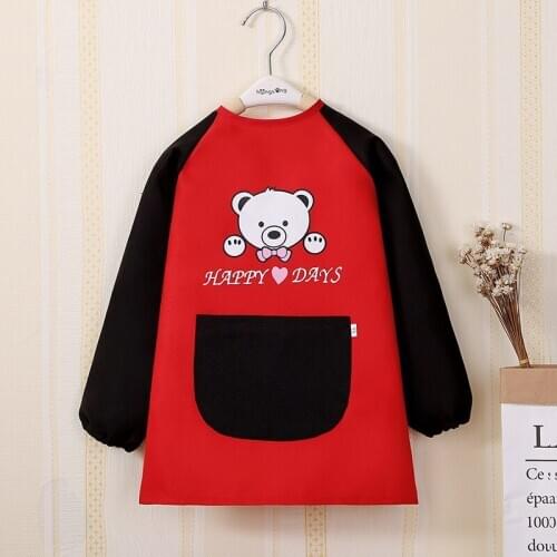 Painting Eating Clothes Long Sleeves Cartoon Childrens Waterproof Apron Overalls Protective Clothing Reverse Wear Smock