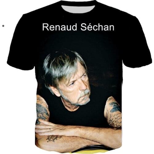 French Singer Renaud Schan 3D Print T Shirt Men/women Rock Streetwear T-shirt 2019 Summer Crewneck Tshirt Clothes Harajyku Tops