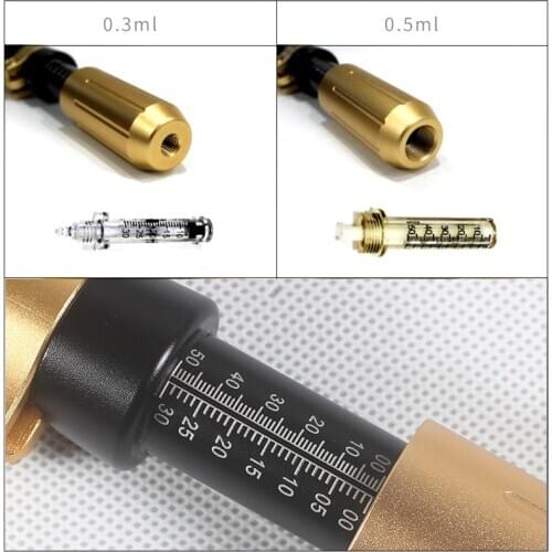 2 in1 High Pressure Hyaluronic Pen Injection Hyaluronan Acid Gun Lip Lifting Hyaluron Pen Dermal Lips Filler 0.3ml&0.5ml Head