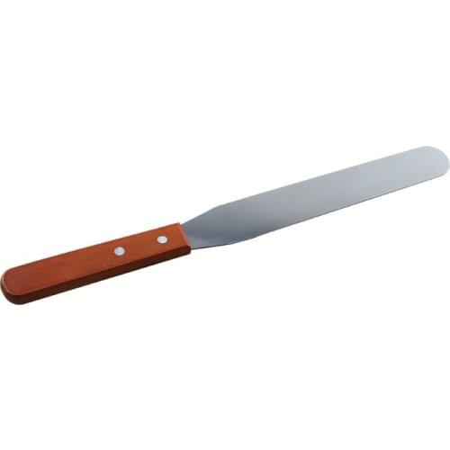 Baking Tools 32x3.2cm Wooden Handle Straight Spatula Stainless Steel Cake Knife Bread Cream Scraper Wholesale