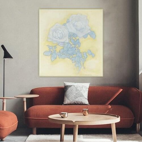 Piet Mondrian Canvas Oil Painting"Two Roses"Western Art Decor Poster Aesthetic Home Room Interior Decoration
