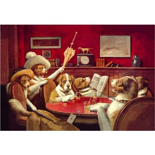 Handmade Oil paintings Dogs Playing Poker by Cassius Marcellus Coolidge canvas Sitting Up with a Sick Friend modern arts