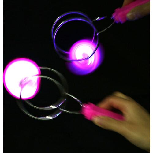 Magnetic Rotating Gyro LED Light Show Magic Yo-yo Toy Colorful Luminous Gyro Spinning Top Toy Stress Relief Toy Kids Gift