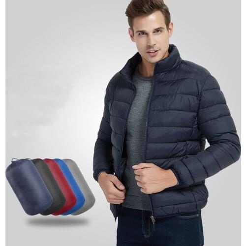 2021 Autumn Winter Stand Collar Cotton Coat Mens Trendy Fashion All-match Lightweight Warm Jacket Male Classic Brand Clothes