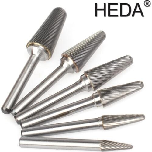 6-16mm Engraving Heads Hand Tools Sets L-Series Tungsten Carbide Burr Bit Rotary Files Wood Carving Cutter For Grinding Metal