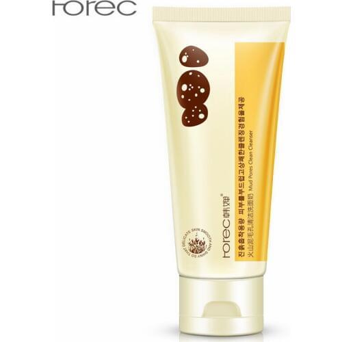 Horec 100g Volcanic Mud Rich Foam Cleanser Deep Cleansing Moisturizing Oil Control Shrink Pores Remove Blackhead Face Cleanser