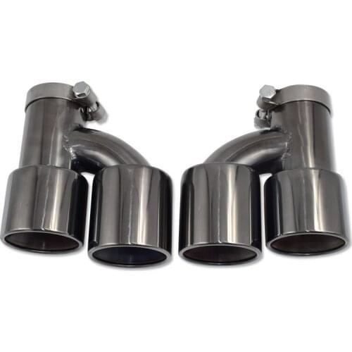 One Pair Black/Silver Exhaust Tip For B-MW F10 F18 520 525 530 535 Modified M5 H Model Stainless Steel Muffler Pipe Tailpipe