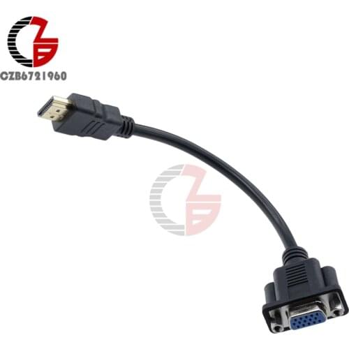 1080P VGA to HDMI Converter Male to Female Adapter Cable Connector Digital to Analog Video Audio HDMI to VGA for Laptop Tablet