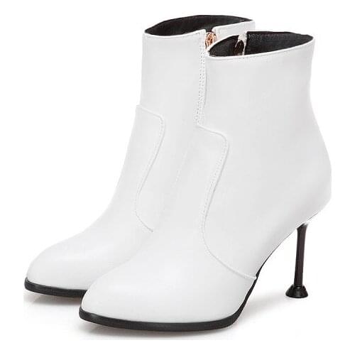 Big Size European and American sexy pointed high heel side zipper fashion boots
