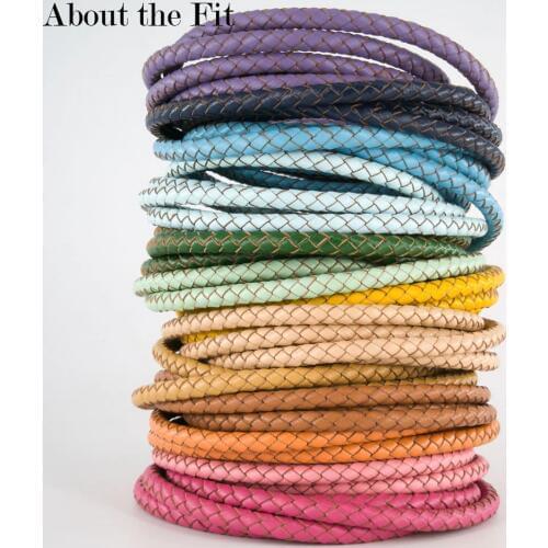 About the Fit 5mm Side Natural BOLO Genuine Braided Real Leather Cords HandCrafts Beading Jewelry Accessories Lacing Woven Ropes