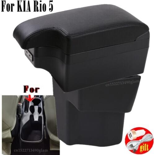 For KIA Rio 5 Armrest Rio 2015 2016 2017 2018 2019 parts dedicated Car Armrest box Storage box car accessories Interior USB
