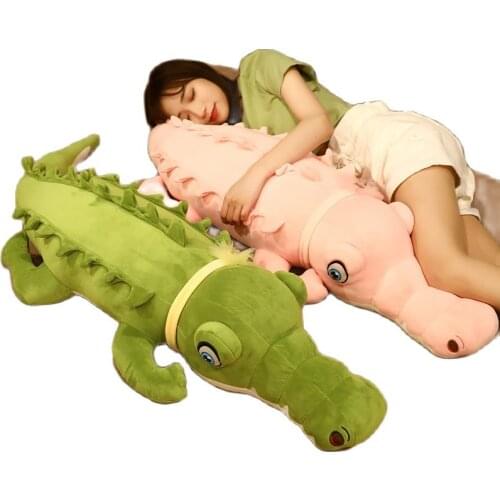 Cartoon anime crawling amphibian crocodile doll pillow big plush stuffed animal crossing fabric comfortable home decoration gift