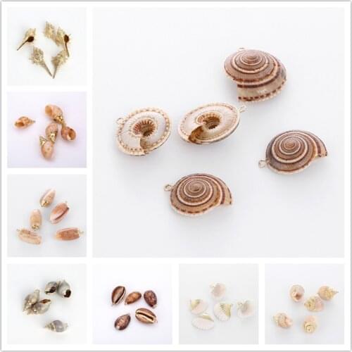 10pcs simple Fashion Conch Charm Ocean winds Pendant For Women Necklace Making Fit Bracelet DIY Jewelry Accessory