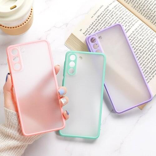 Transparent Case For Samsung Galaxy S21 Ultra Cases Luxury Matte Phone Fundas Samsung S20 FE S 20 21 Plus SamsungS21 Cover Coque